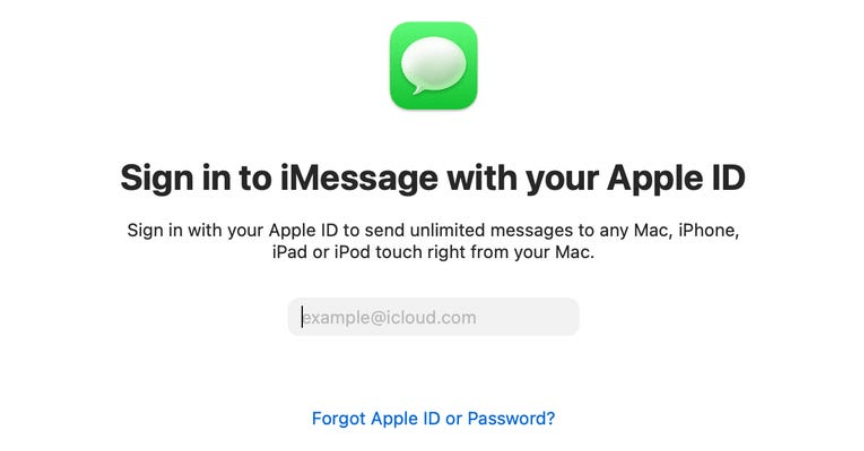 sign in to iMessage