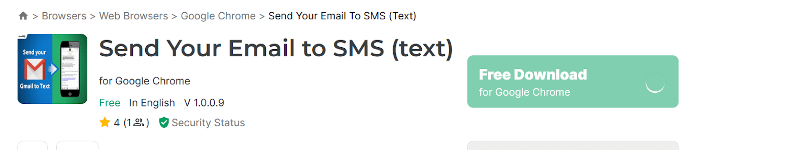 a browser extension called send your Email to SMS