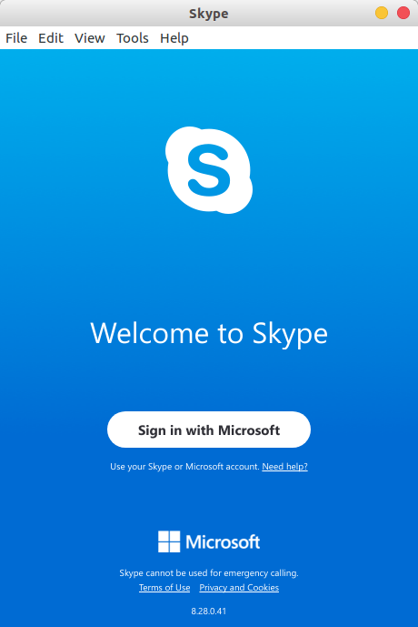 Sign up or log into your Skype