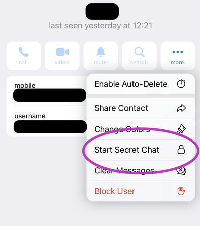 Start a new Secret Chat